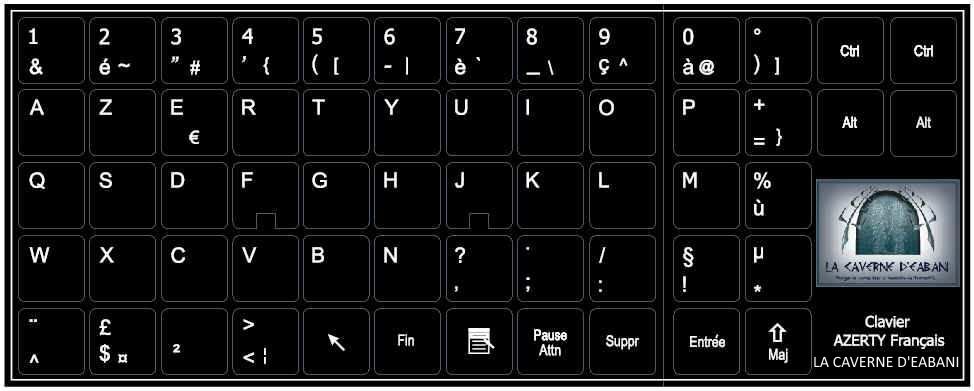 Autocollants De Clavier AZERTY Français - Couleur Grise - Compatibles Universels - Gericom