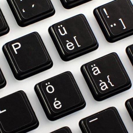 Kit Di 48 Tasti Adesivi Per Tastiera Francese AZERTY, In PVC Rigido Resistente All'acqua E All'usura